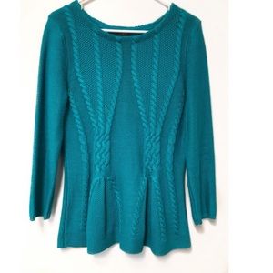 Teal Cupid Peplum Sweater